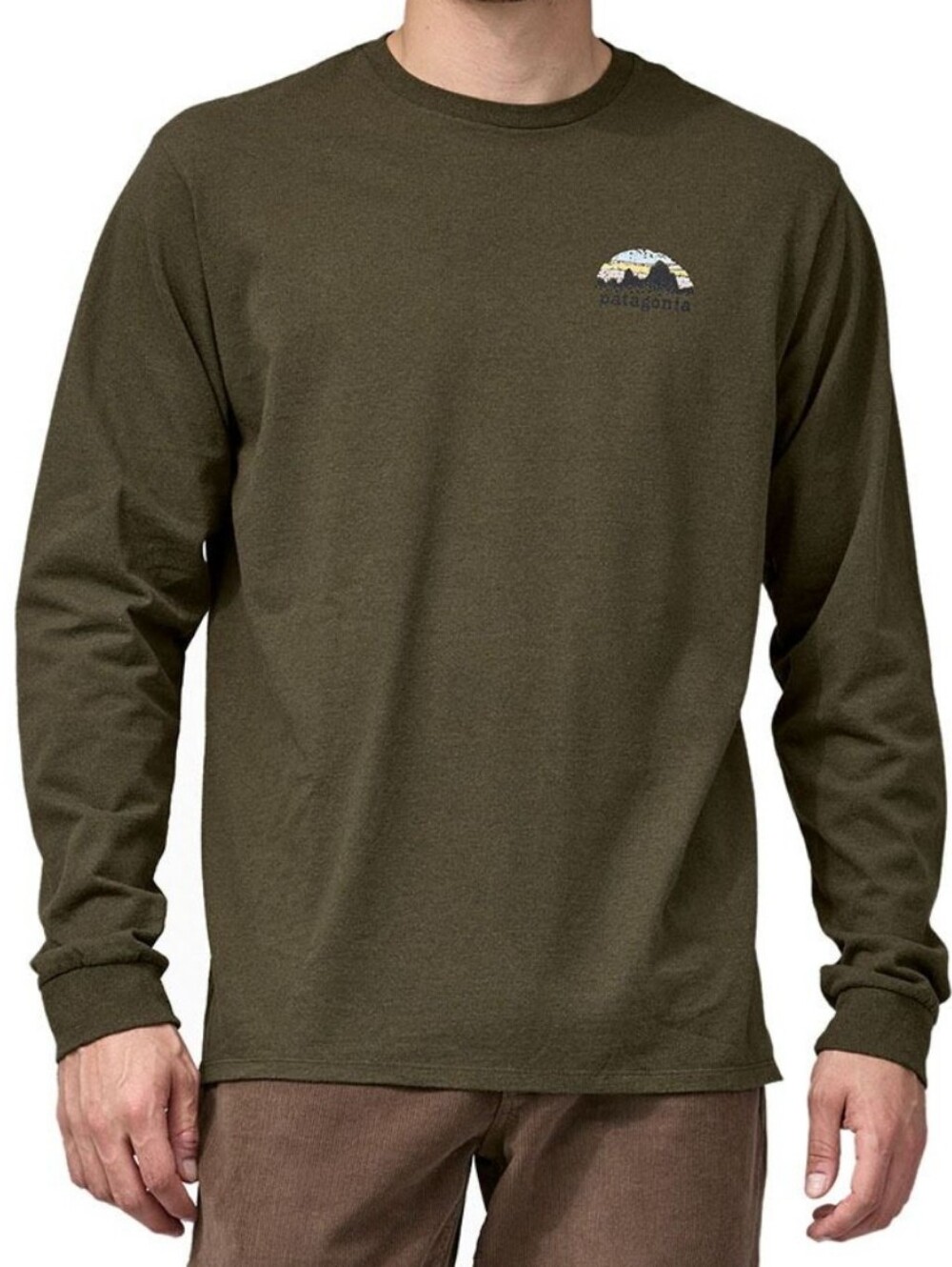 Patagonia Skyline Stencil Long-Sleeve Responsibili Tee In Green Men's XL